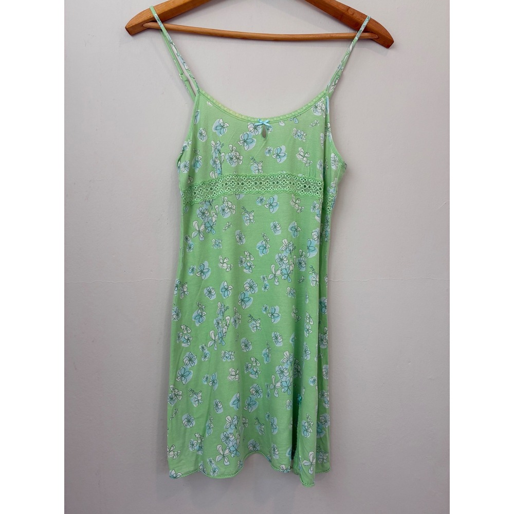 Victoria's Secret Angel Green‎ Floral Lace Trim Cami Dress - Women's Small